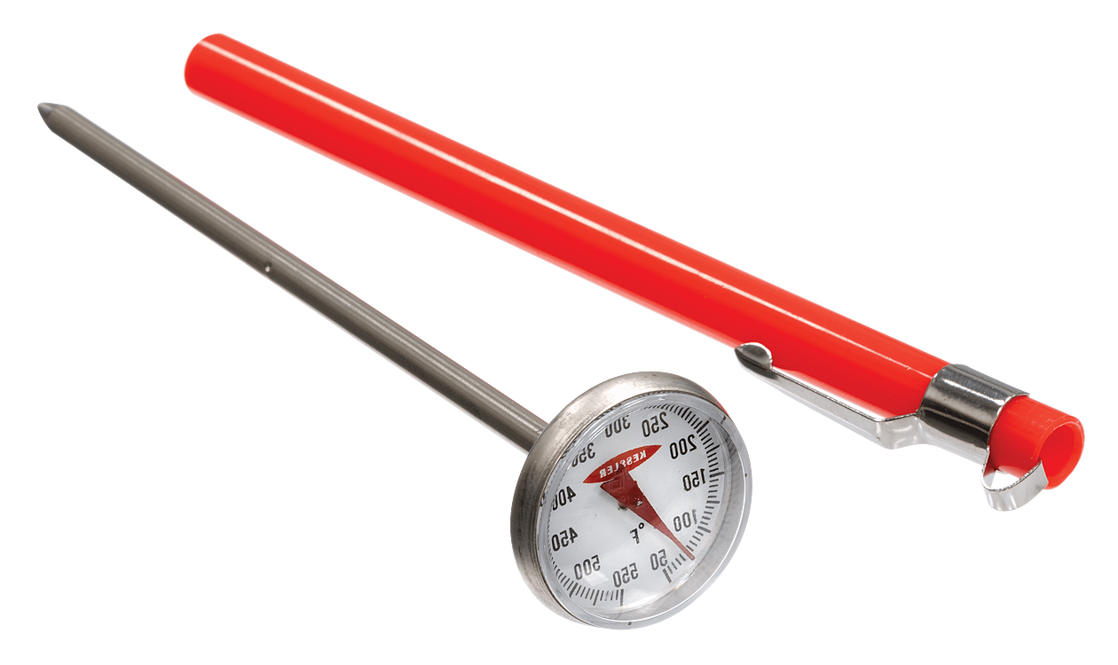 Dial Thermometer, Pocket-Type: Range 50 to 550°F with 5°F divisions.